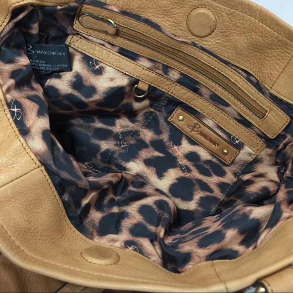 NWTs B. Makowsky Medium Peanut Nubuck Leather Tote - Picture 15 of 16